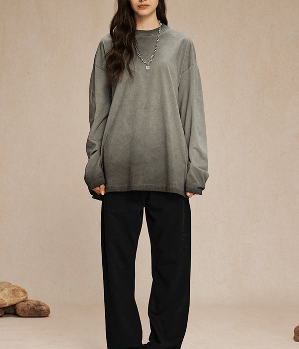 275g Cotton Washed Tie-Dye Vintage Long Sleeve T-Shirt, Couple’s Style