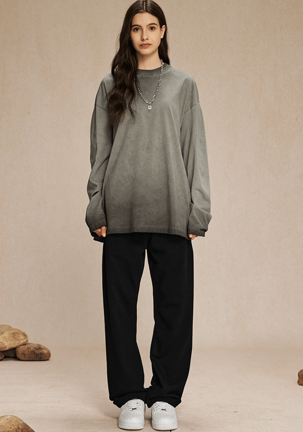 275g Cotton Washed Tie-Dye Vintage Long Sleeve T-Shirt, Couple’s Style