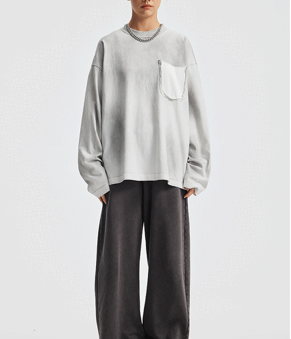 Unisex Premium Cotton Wax-Dyed Vintage-Style Long-Sleeve T-Shirt