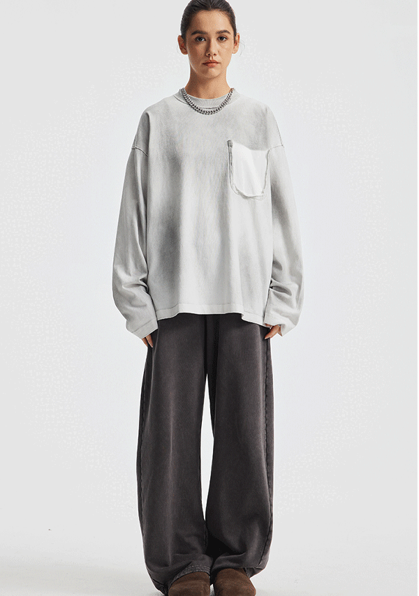 Unisex Premium Cotton Wax-Dyed Vintage-Style Long-Sleeve T-Shirt