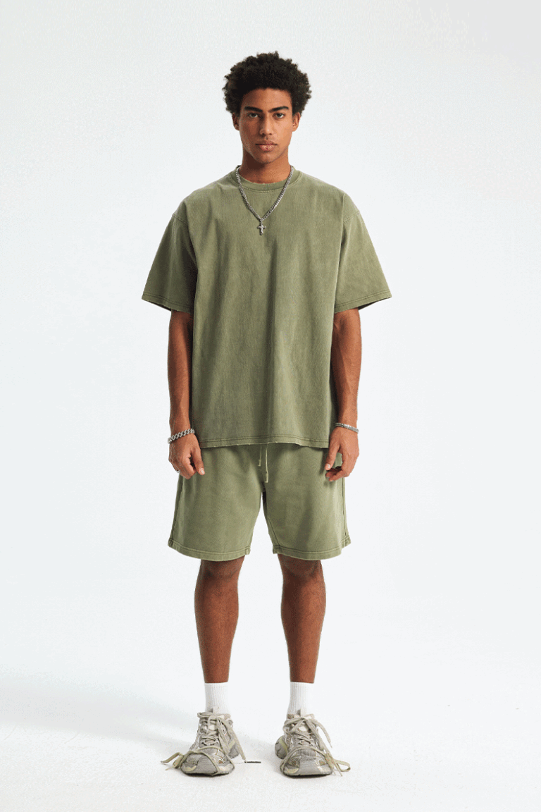 Wholesale | 250g Unisex Raw Edge Washed Vintage 100% Cotton T-Shirt