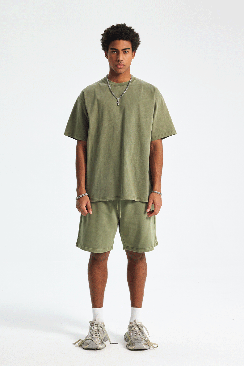 Wholesale | 250g Unisex Raw Edge Washed Vintage 100% Cotton T-Shirt