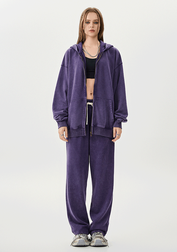 Wholesale | 420g Unisex Batik Washed Terry Cotton Hoodie Set