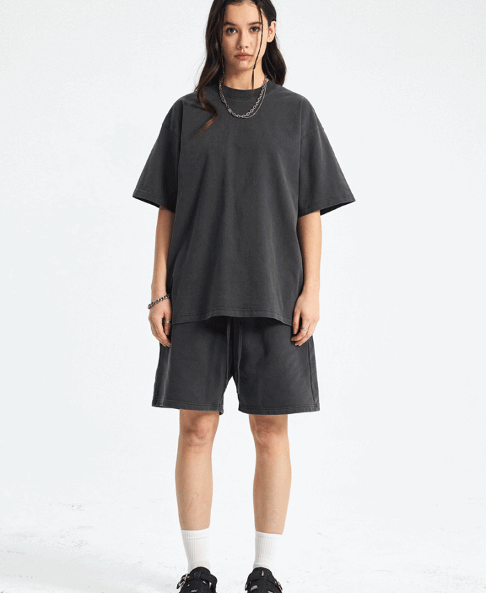 Wholesale | 250g Unisex Washed Distressed 100% Cotton T-shirt