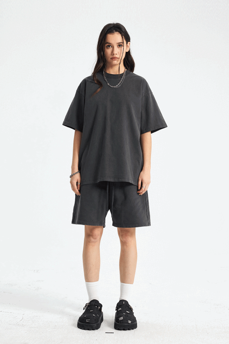 Wholesale | 250g Unisex Washed Distressed 100% Cotton T-shirt