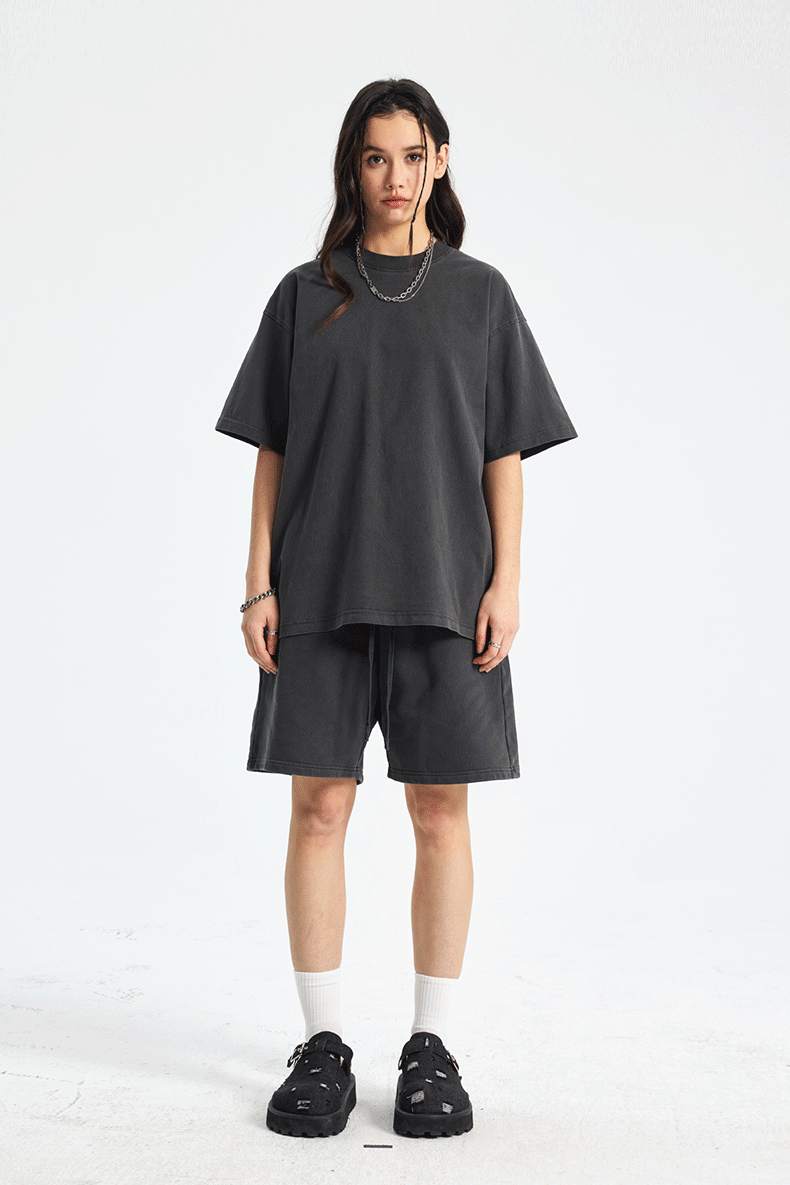 Wholesale | 250g Unisex Washed Distressed 100% Cotton T-shirt