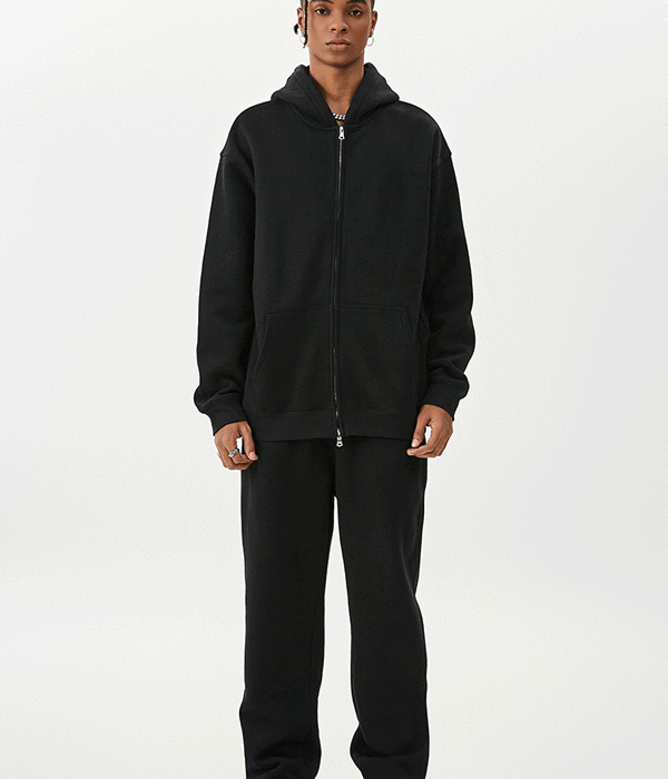 wholesale|350g Unisex Fleece Zip-Up Hoodie