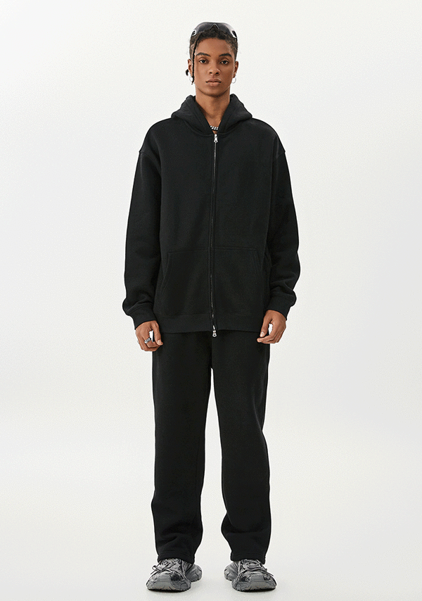 wholesale|350g Unisex Fleece Zip-Up Hoodie